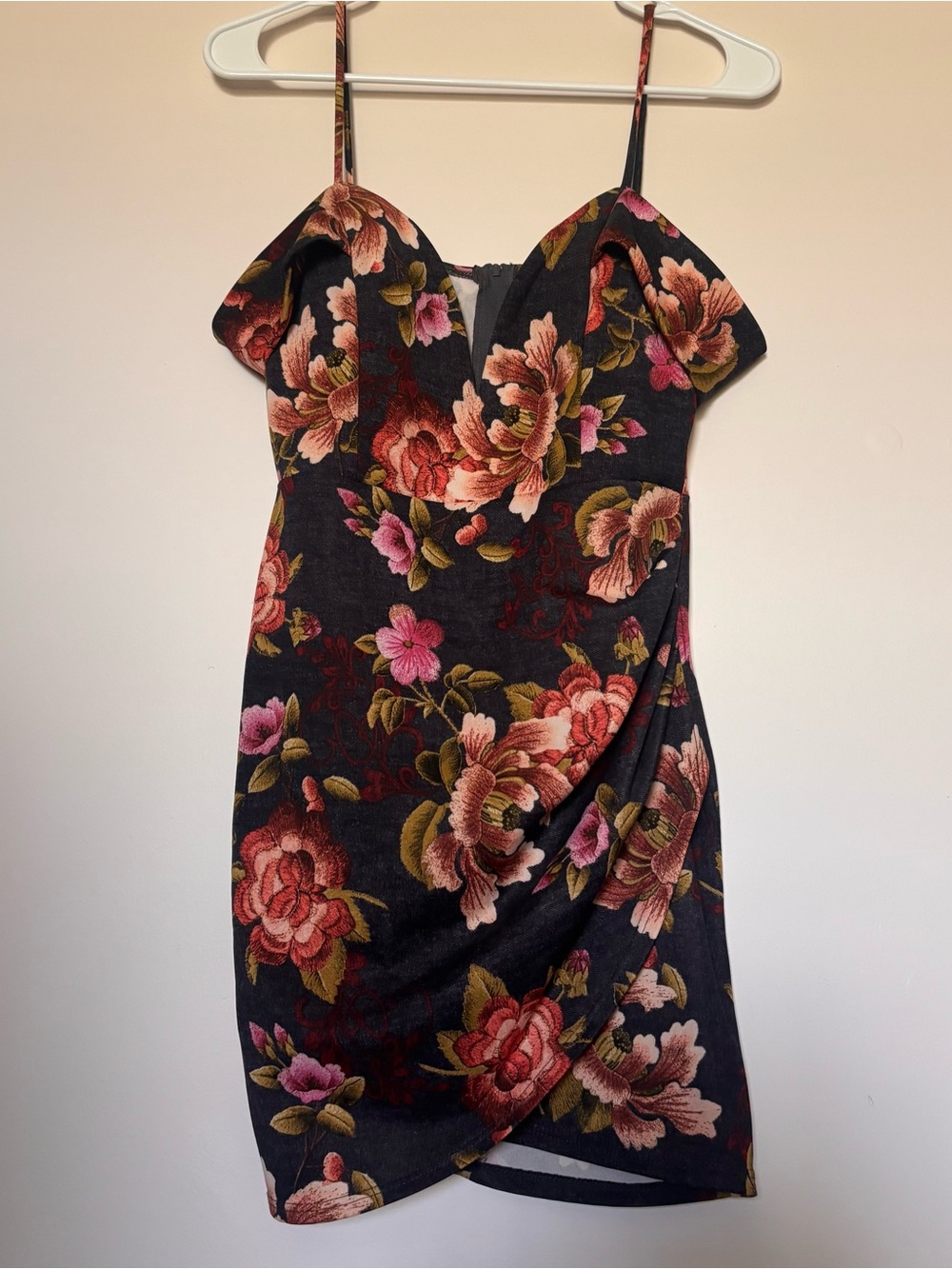 Floral Off-Shoulder Spaghetti Strap Dress